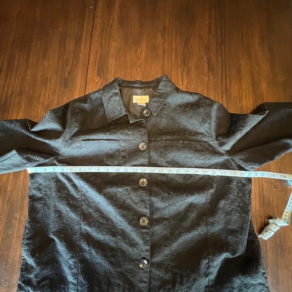 Woman's Studio Works Black Eyelet Cotton Line Button Up Jacket, Size 2X - Picture 11 of 13